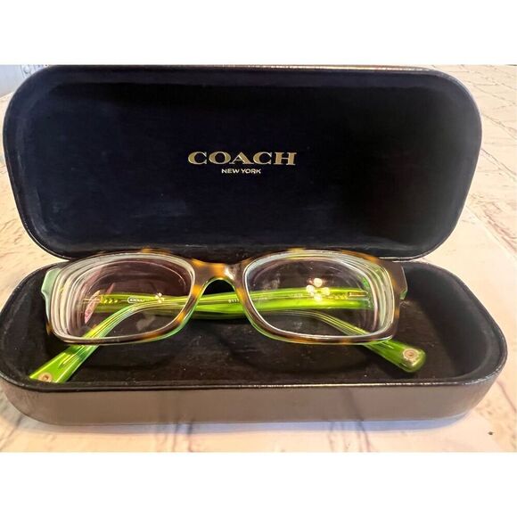 Coach New York Brooklyn Eyeglass Frames Tortoise Shell Brown Green Trendy Twee - Picture 7 of 15